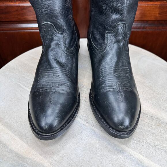 Dingo Men’s Black Leather Western Cowboy Boots Size 10 EW Country Riding EUC - Picture 13 of 16